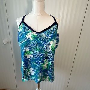 NWOT Southpoint green blue white tankini Size 24W